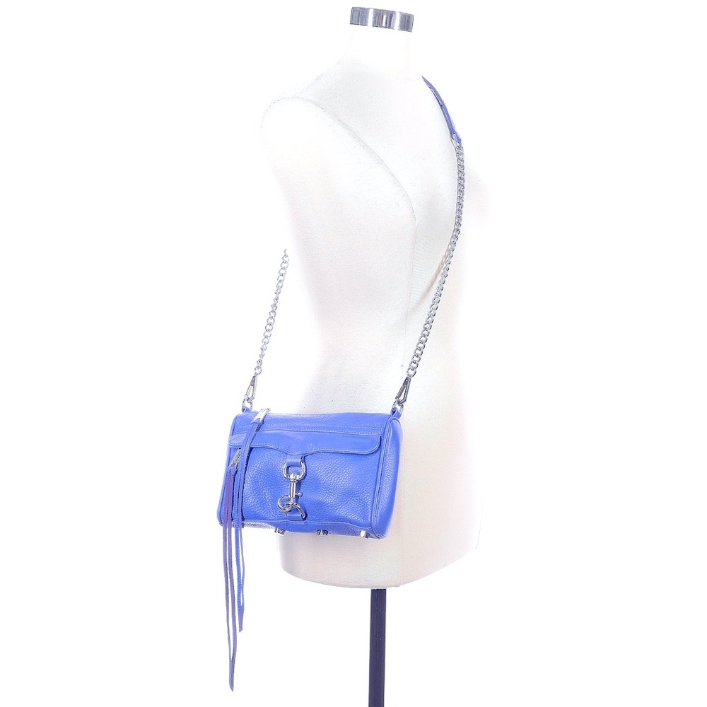 Rebecca Minkoff | Blue Convertible Crossbody Bag with Silver Hardware - Picture 4 of 9